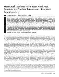 Frost Crack Incidence in Northern Hardwood Transition Zone