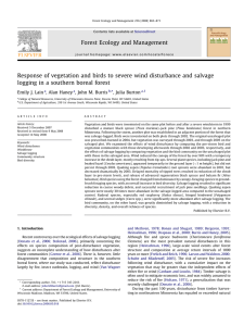 Response of vegetation and birds to severe wind disturbance and... logging in a southern boreal forest