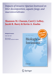 1 23 Impacts of invasive riparian knotweed on macroinvertebrates