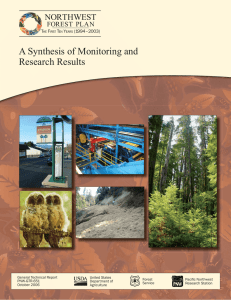 A Synthesis of Monitoring and Research Results NORTHWEST FOREST PLAN