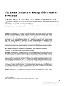 The Aquatic Conservation Strategy of the Northwest Forest Plan GORDON H. REEVES,