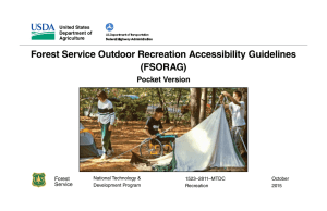 Forest Service Outdoor Recreation Accessibility Guidelines (FSORAG) Pocket Version Forest
