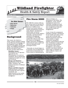 Wildland Firefighter Health &amp; Safety Report Fire Storm 2000