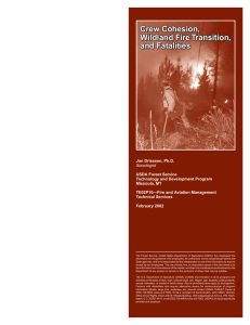 Crew Cohesion, Wildland Fire Transition, and Fatalities
