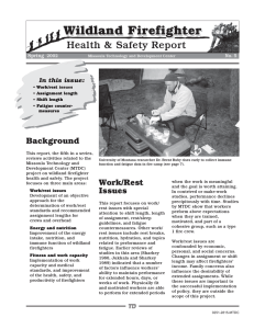 Wildland Firefighter Health &amp; Safety Report Background In this issue: