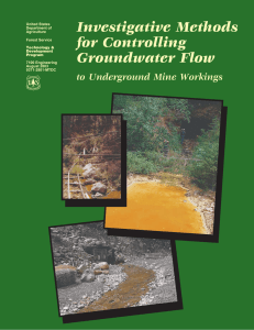 Investigative Methods for Controlling Groundwater Flow to Underground Mine Workings