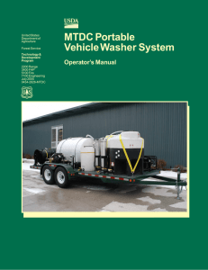 MTDC Portable Vehicle Washer System Operator’s Manual