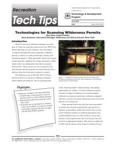 Recreation Technologies for Scanning Wilderness Permits Technology &amp; Development Program