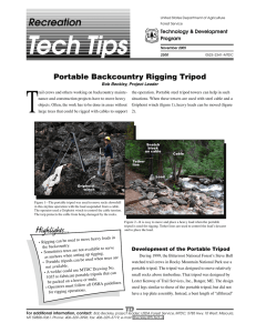 T Recreation Portable Backcountry Rigging Tripod Technology &amp; Development