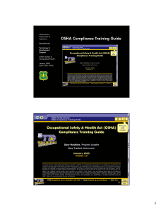 OSHA Compliance Training Guide Occupational Safety &amp; Health Act (OSHA)