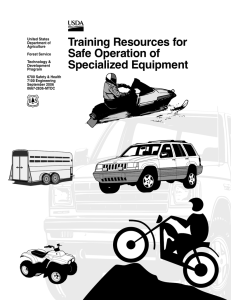 Training Resources for Safe Operation of Specialized Equipment
