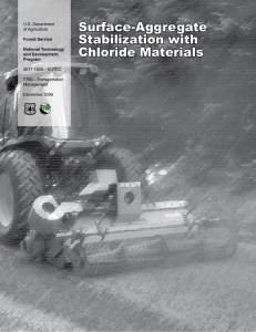 Surface-Aggregate Stabilization with Chloride Materials U.S. Department