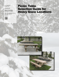 Picnic Table Selection Guide for Heavy Snow Locations U.S. Department