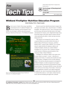 B Fire Wildland Firefighter Nutrition Education Program