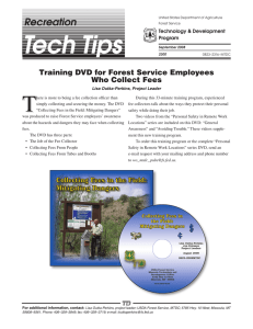 T Recreation Training DVD for Forest Service Employees Who Collect Fees