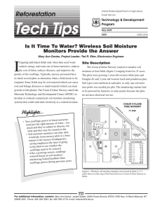 I Reforestation Is It Time To Water? Wireless Soil Moisture
