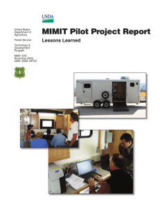 MIMIT Pilot Project Report Lessons Learned