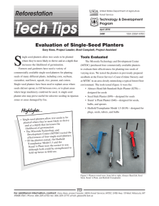 S Reforestation Evaluation of Single-Seed Planters Technology &amp; Development