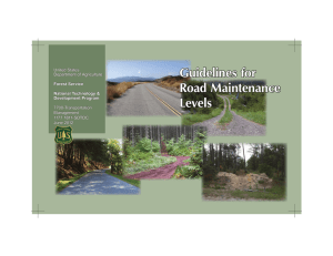 Guidelines for Road Maintenance Levels United States