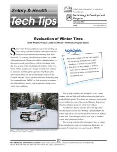 S Highlights... Safety &amp; Health Evaluation of Winter Tires