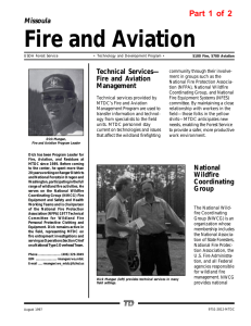Fire and Aviation Part 1 of 2 Missoula Technical Services—