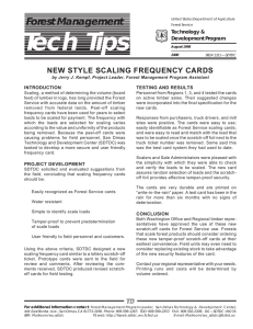 Tech Tips Forest Management NEW STYLE SCALING FREQUENCY CARDS Technology &amp;