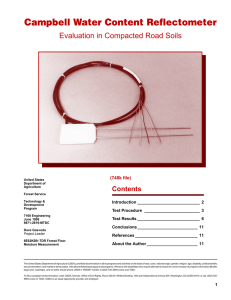 Campbell Water Content Reflectometer Evaluation in Compacted Road Soils Contents (748k file)