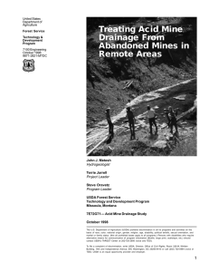 Treating Acid Mine Drainage From Abandoned Mines in Remote Areas