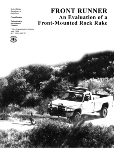 FRONT RUNNER An Evaluation of a Front-Mounted Rock Rake United States