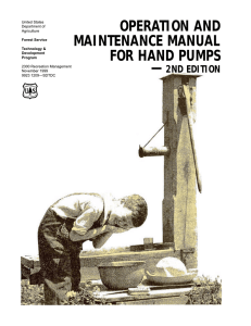 OPERATION AND MAINTENANCE MANUAL FOR HAND PUMPS —