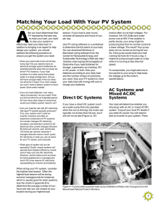 A Matching Your Load With Your PV System