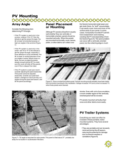 PV Mounting Array Angle Panel Placement or Mounting