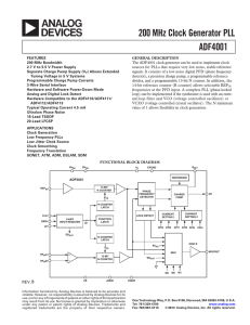 a 200 MHz Clock Generator PLL ADF4001