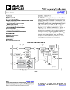 PLL Frequency Synthesizer ADF4107 Data Sheet FEATURES
