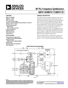 RF PLL Frequency Synthesizers ADF4116/ADF4117/ADF4118  GENERAL DESCRIPTION