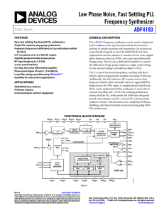 Low Phase Noise, Fast Settling PLL Frequency Synthesizer ADF4193 Data Sheet