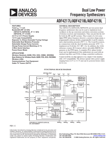 a Dual Low Power Frequency Synthesizers ADF4217L/ADF4218L/ADF4219L