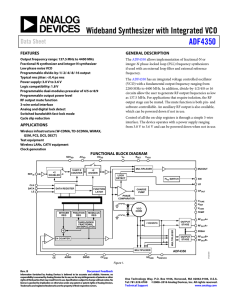 Wideband Synthesizer with Integrated VCO ADF4350 Data Sheet FEATURES