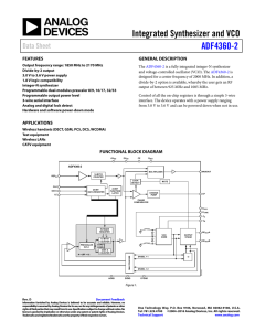 Integrated Synthesizer and VCO ADF4360-2 Data Sheet FEATURES