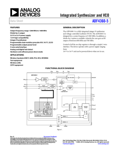 Integrated Synthesizer and VCO ADF4360-5 Data Sheet FEATURES