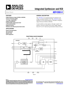 Integrated Synthesizer and VCO ADF4360-8 Data Sheet FEATURES