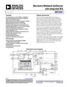 Microwave Wideband Synthesizer with Integrated VCO ADF5355 Data Sheet