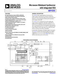 Microwave Wideband Synthesizer with Integrated VCO ADF4355 Data Sheet
