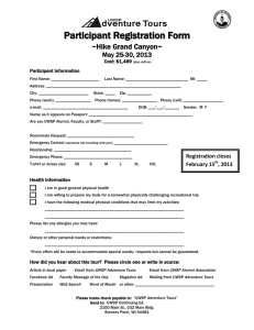 Participant Registration Form  ~Hike Grand Canyon~ May 25-30, 2013