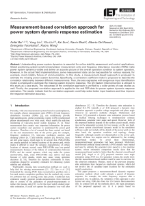 Measurement-based correlation approach for power system dynamic response estimation