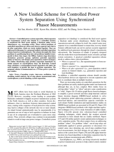 A New Unified Scheme for Controlled Power System Separation Using Synchronized