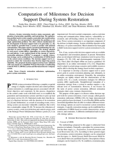 Computation of Milestones for Decision Support During System Restoration , Member, IEEE