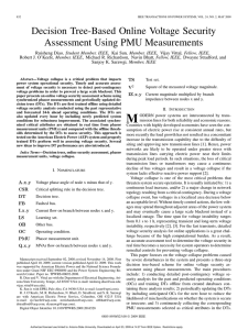 Decision Tree-Based Online Voltage Security Assessment Using PMU Measurements , Member, IEEE