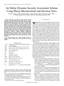 An Online Dynamic Security Assessment Scheme , Member, IEEE