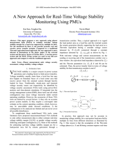 A New Approach for Real-Time Voltage Stability Monitoring Using PMUs Navin Bhatt